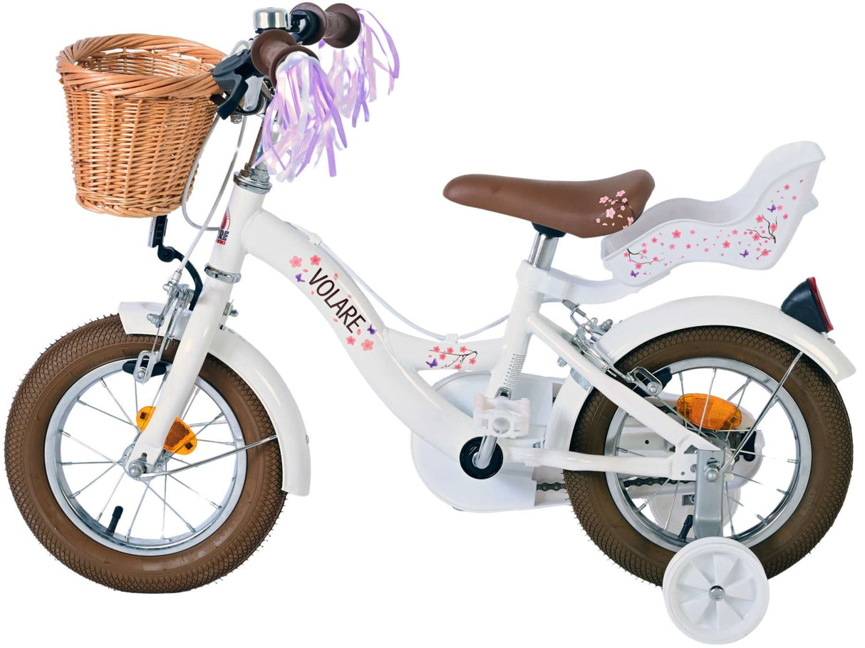 Volare Blossom Kinderfiets Meisjes 12 inch Wit Twee handremmen