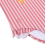 Boldlines | red white striped girls UV swimsuit