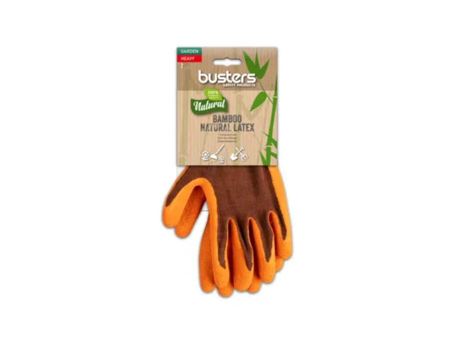 Buseren Garden Handschuesch schwéier Bambus Natierlech Latex Gréisst 10