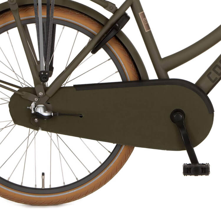 Cortina chain guard lacquered cloth 26 U4 dark olive matt