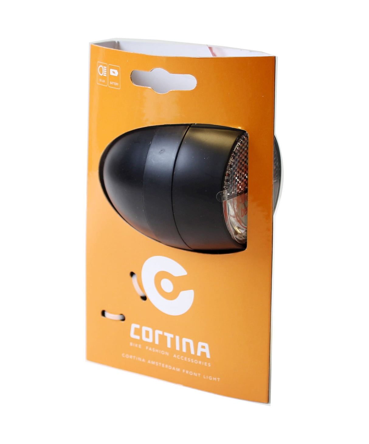 Cortina Headlight Amsterdam Battery Black