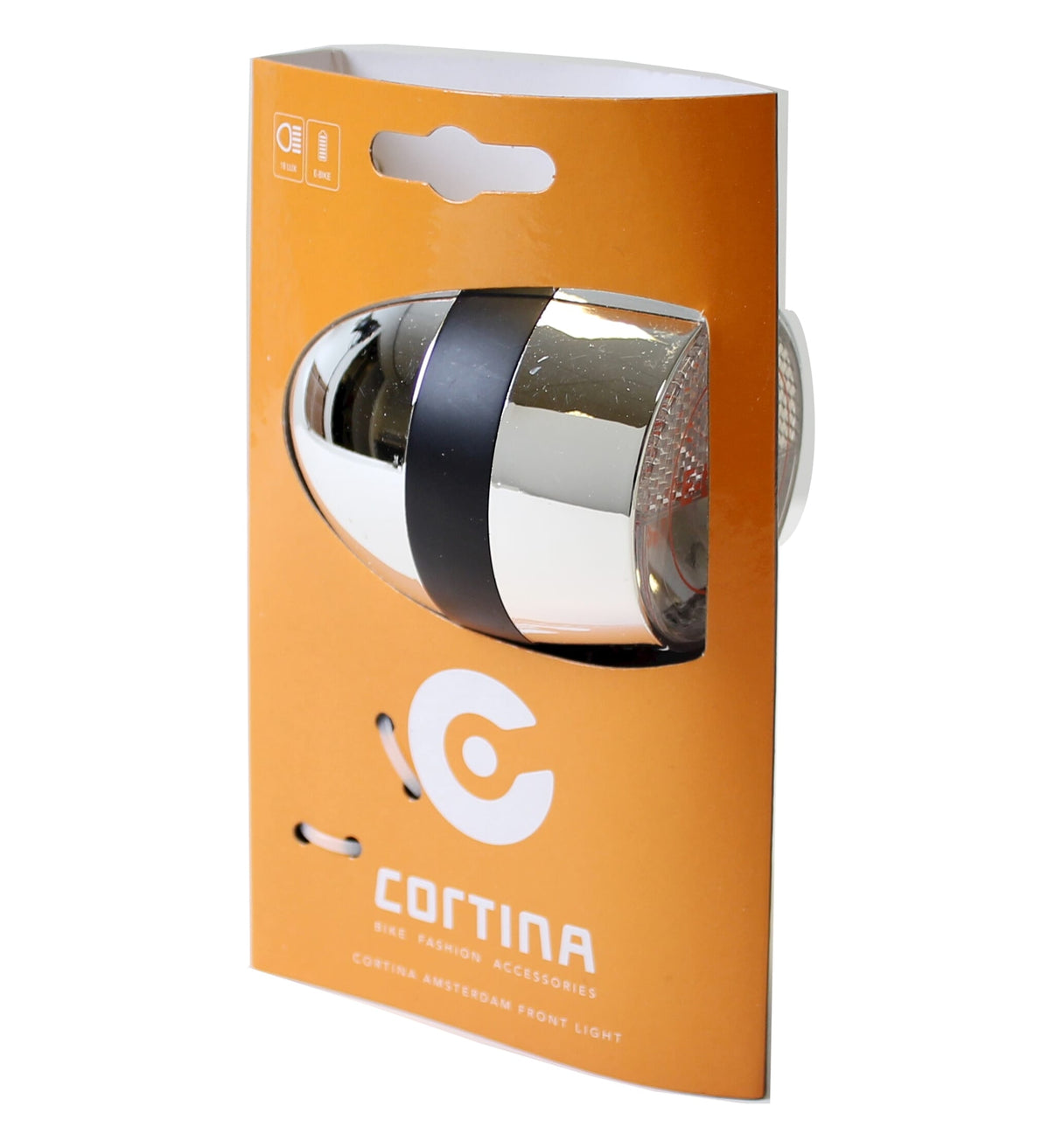 Cortina Koplamp Amsterdam E-bike chrome black