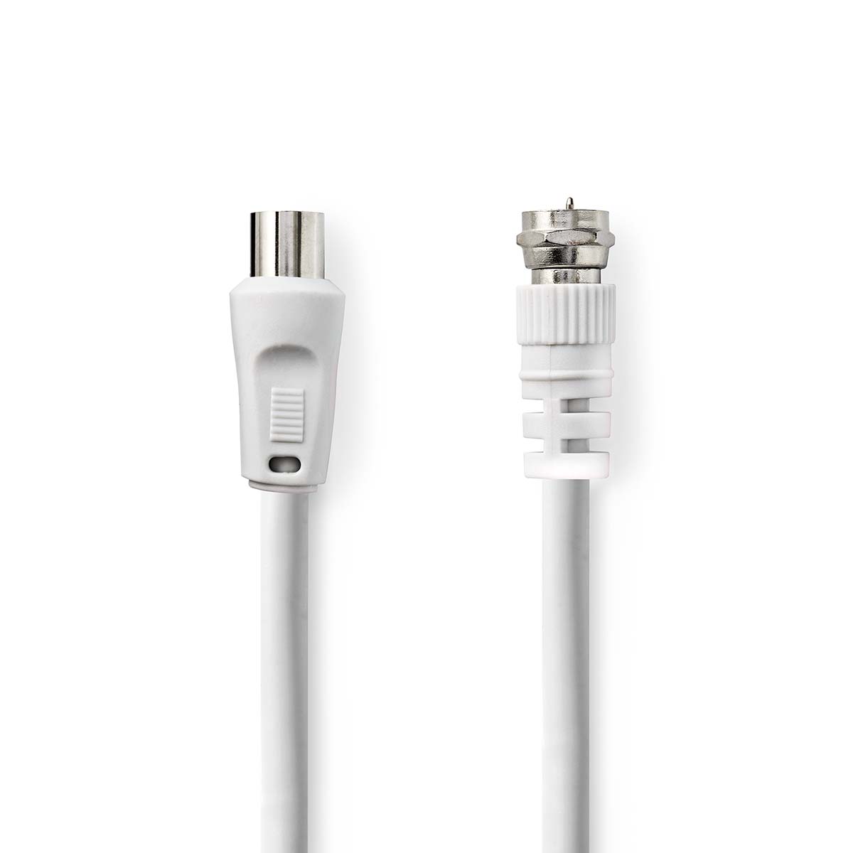 Nedis satellite and antenna cable | f-male | iec (coax) male | nickel plated | 75 ohms | double shielded | 3.00 m | round | pvc | white | label - csgl41800wt30