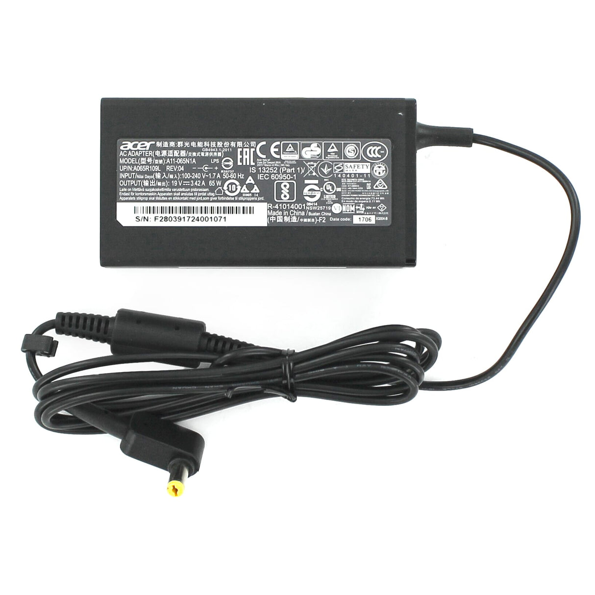Adaptador AC para notebook Acer 65w