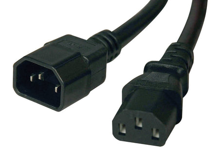 IEC320-C13 to C14 power extension cable 2 meters - black