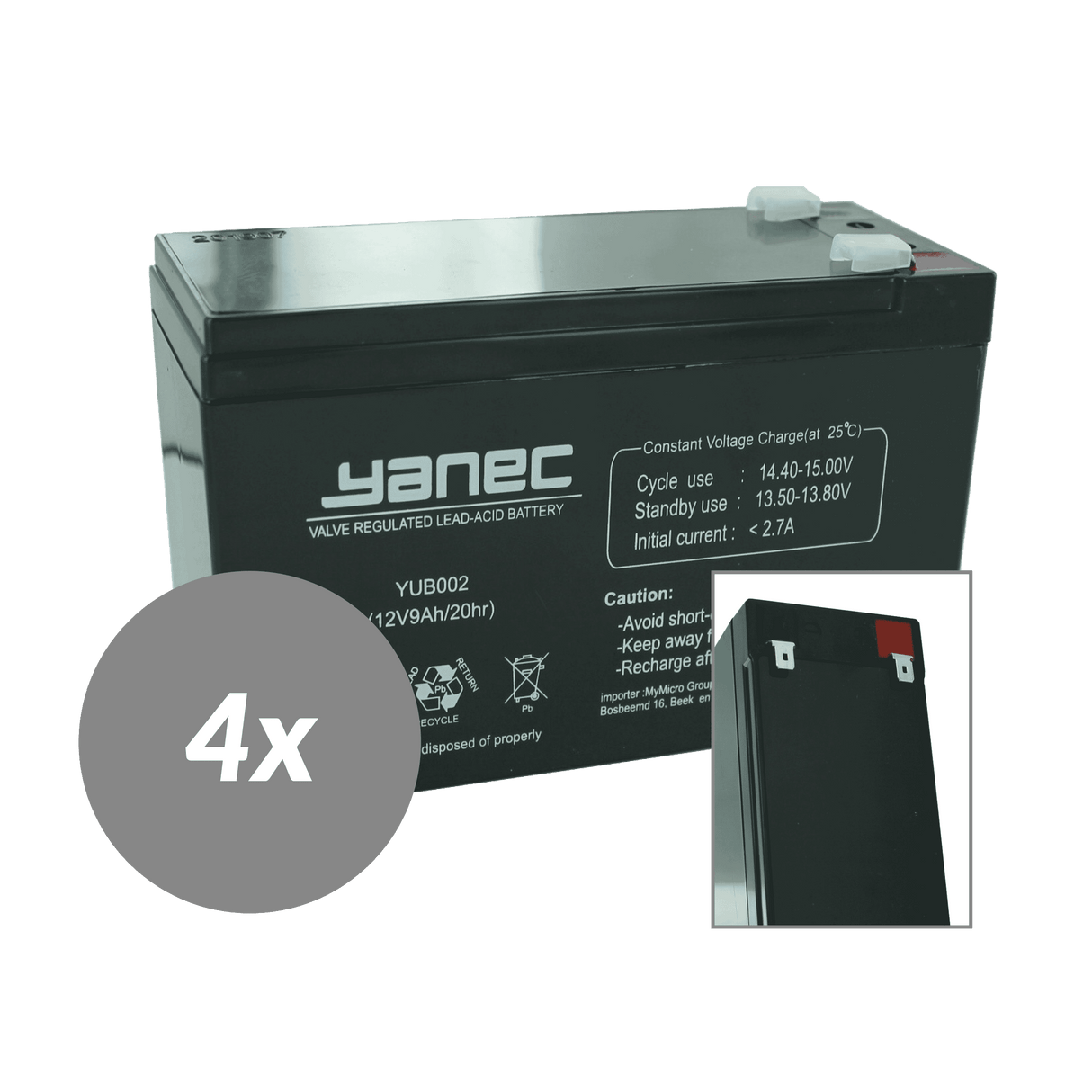Yanec ups battery replacement set rbc24 (excl. cables)
