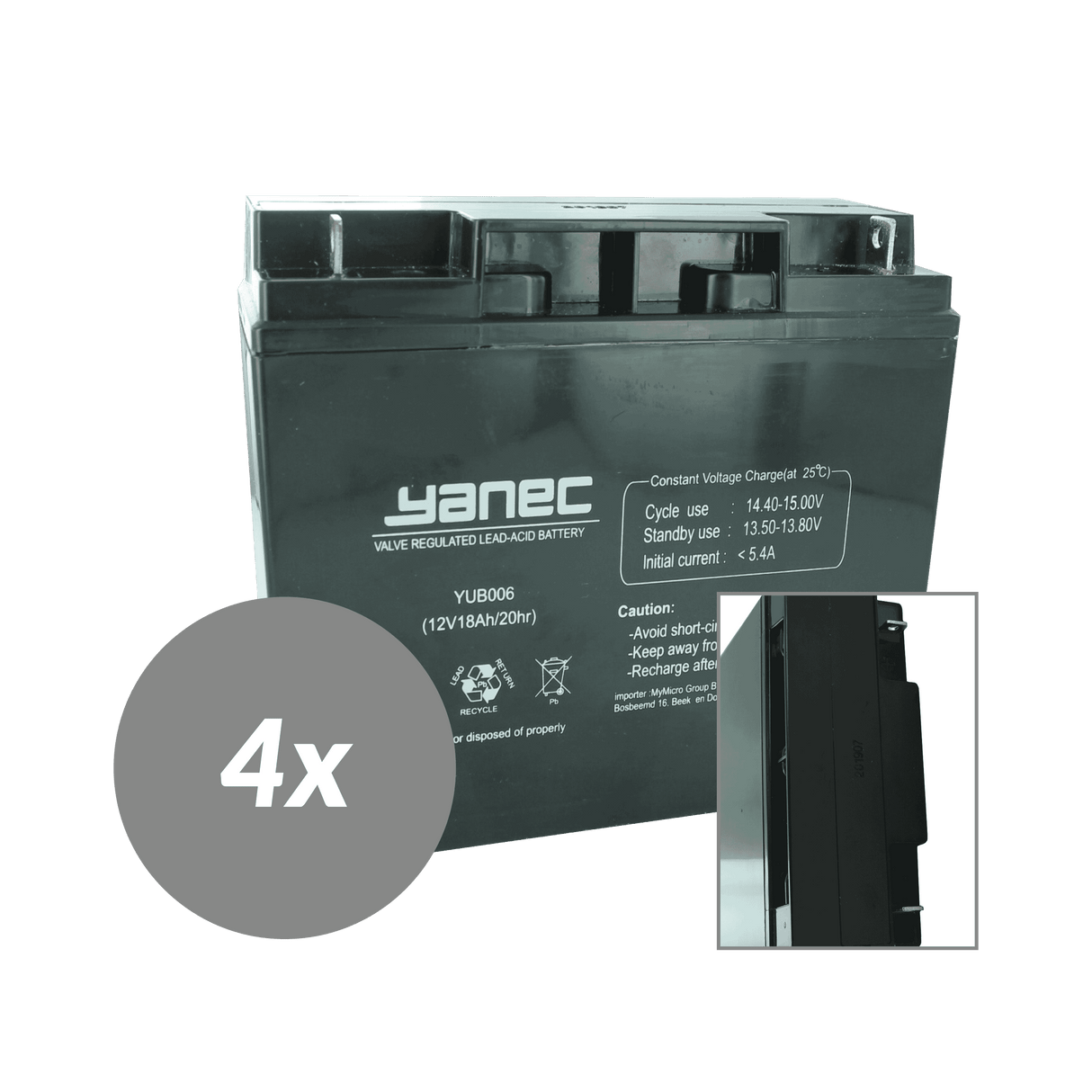 Yanec ups battery replacement set rbc55 (excl. cables)