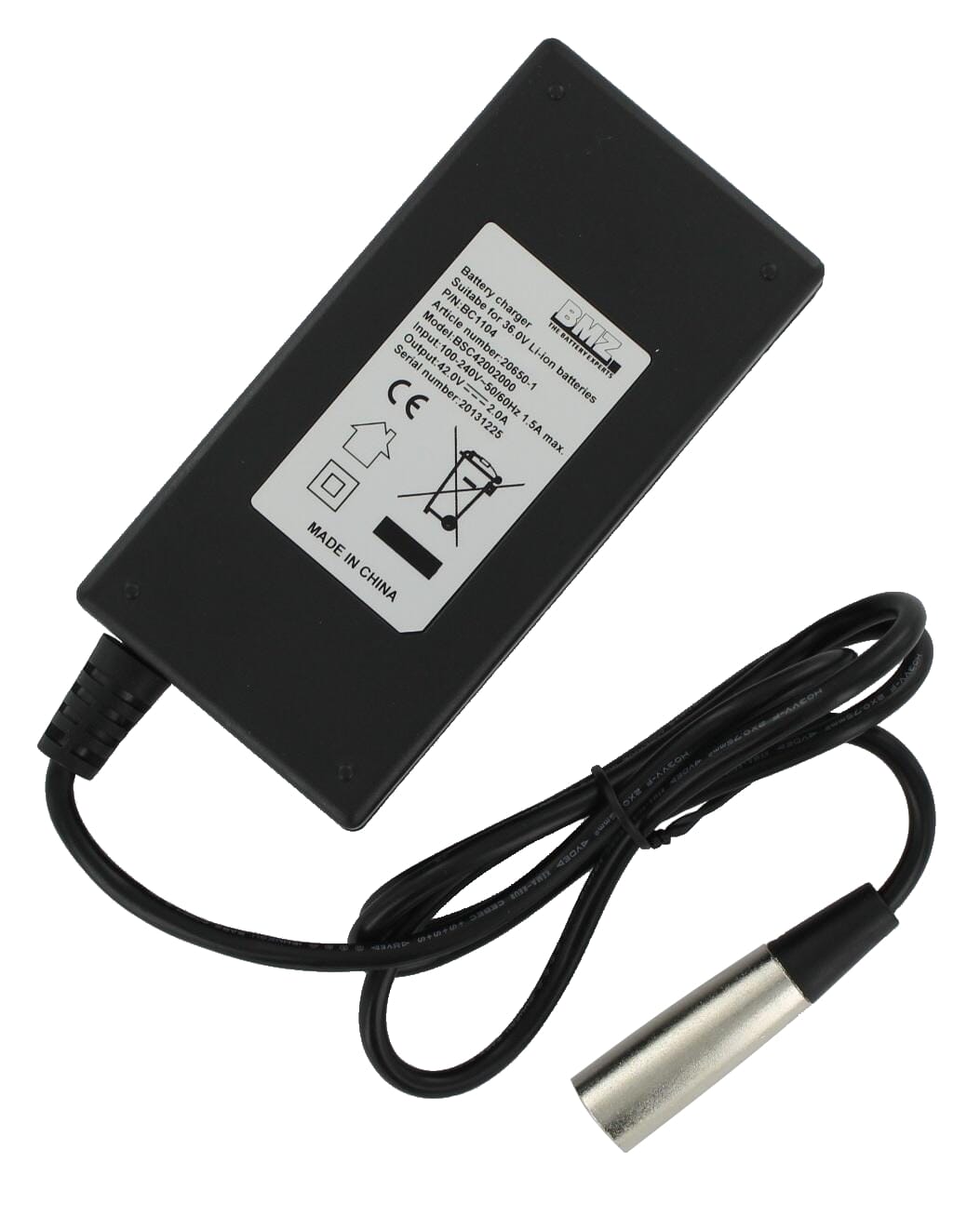 Bmz battery charger li-ion 42v 2a xlr 4pin