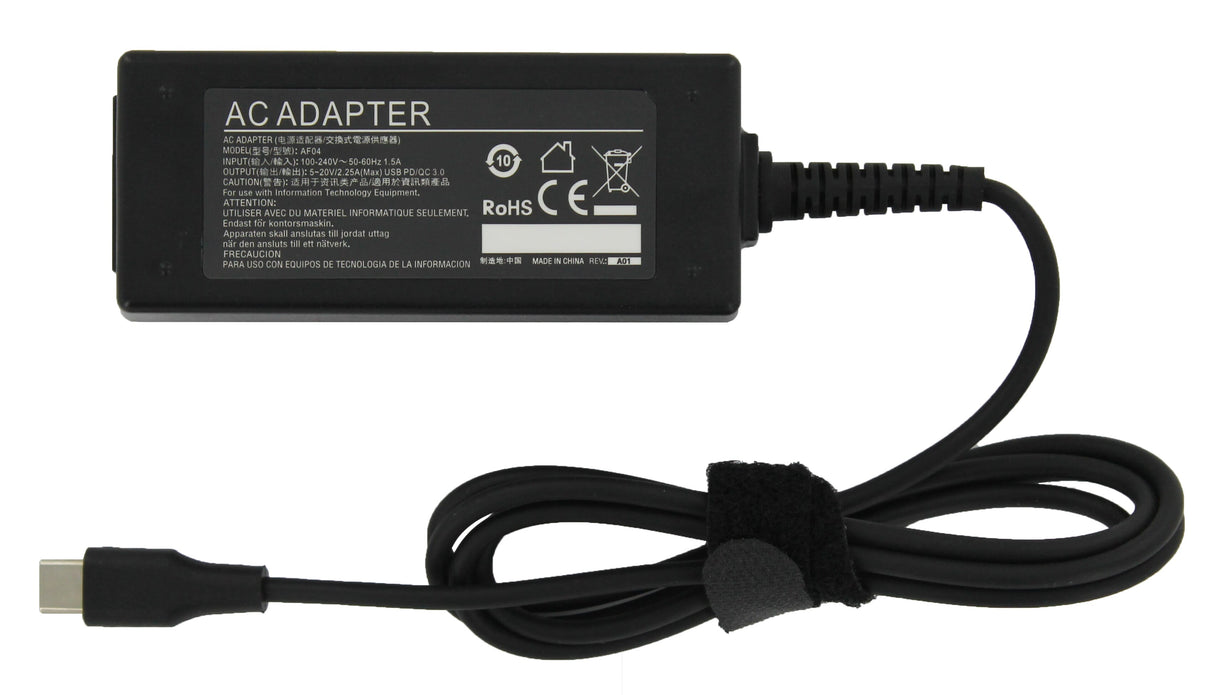 Ersättning Laptop USB-C Adapter 45w svart