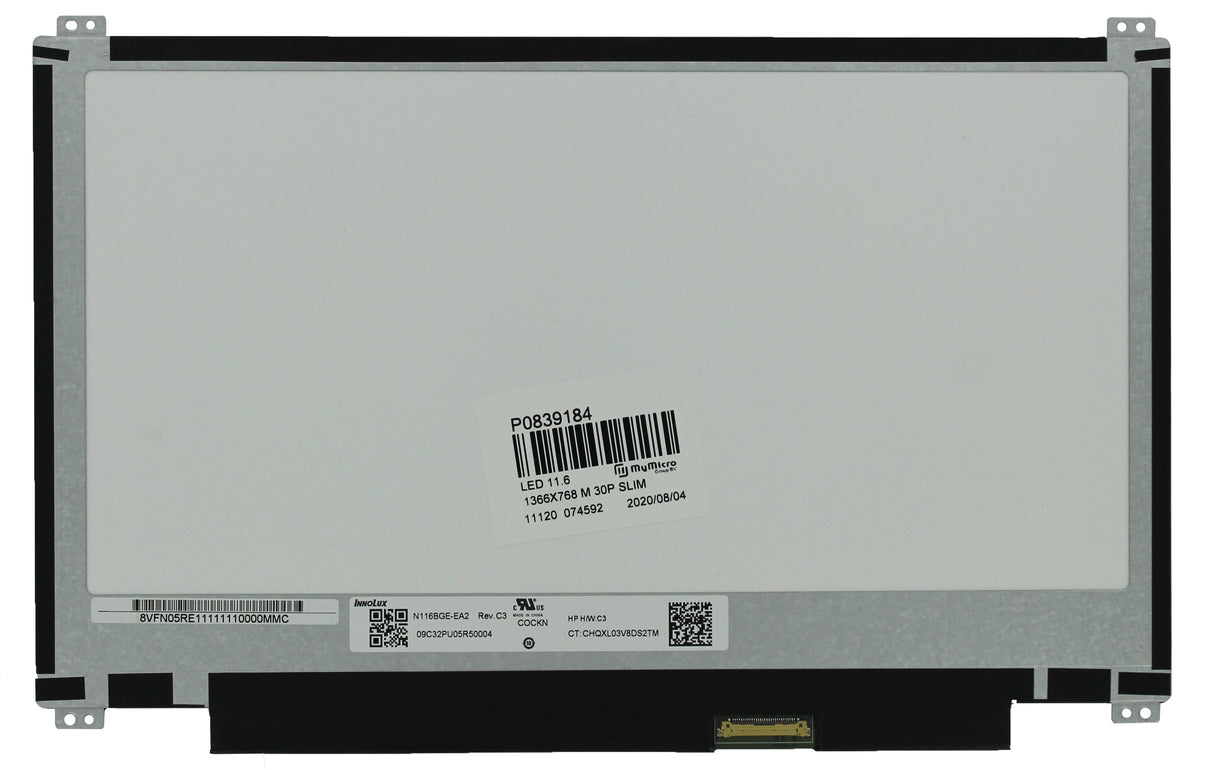 OEM 11.6 Zoll LCD Bildschirm 1366x768 Mat 30pin EDP