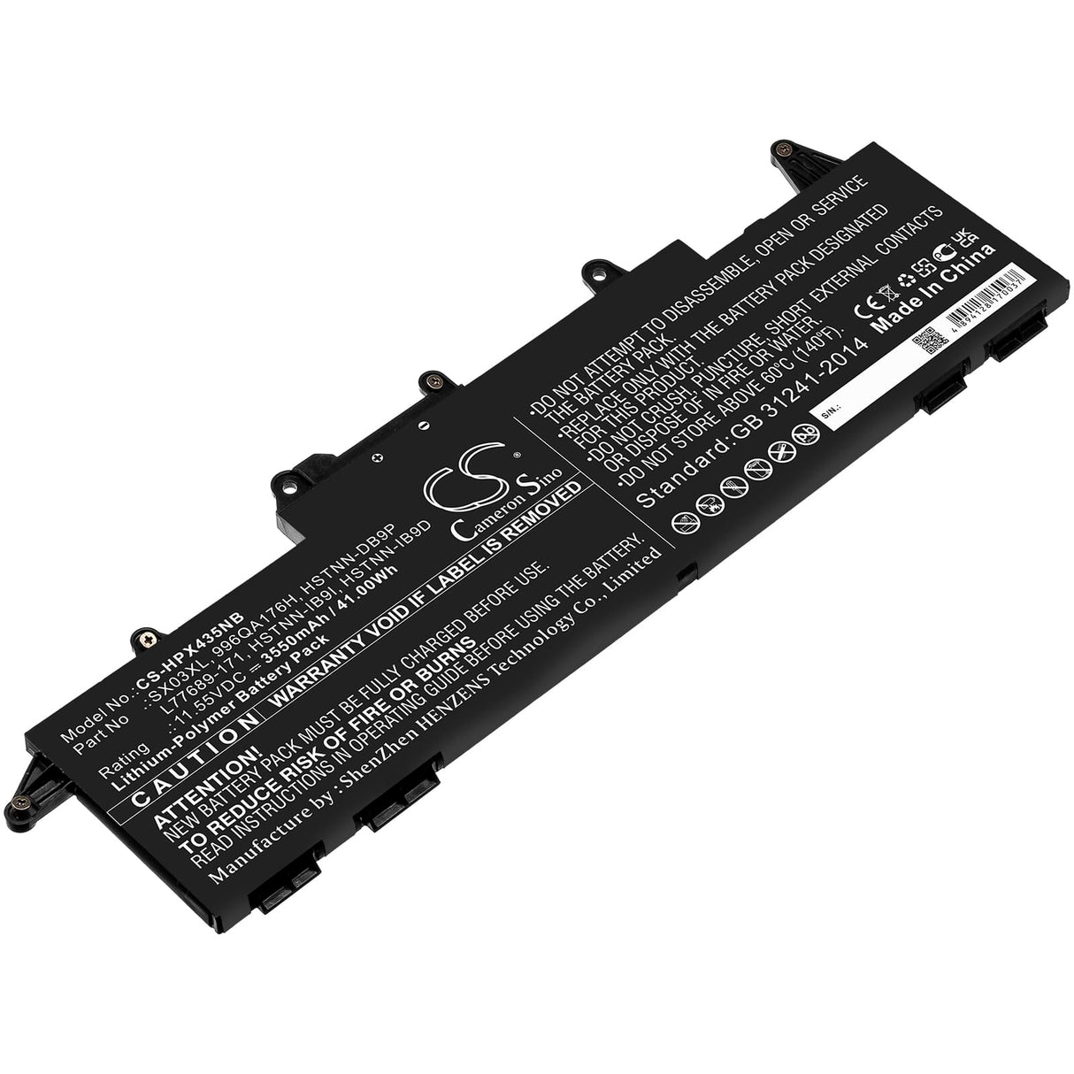 Batería de laptop de reemplazo 3550 mAh