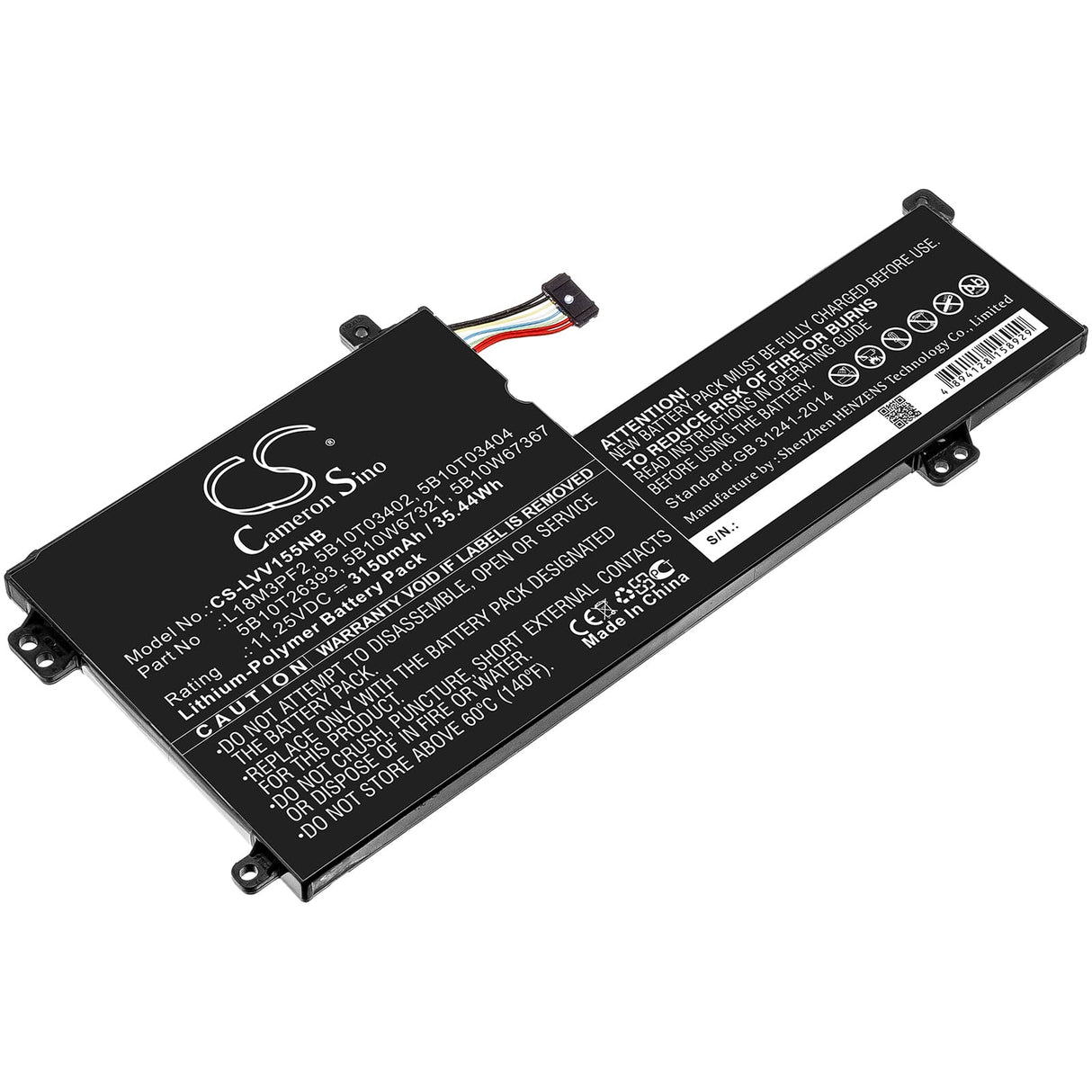 Batterie de remplacement de l'ordinateur portable 3150mAh