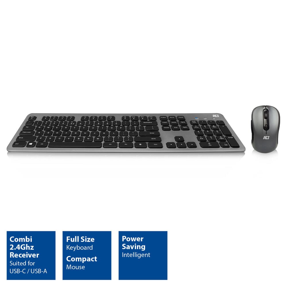 ACT Wireless Set com teclado e mouse (Layout Qwerty US)
