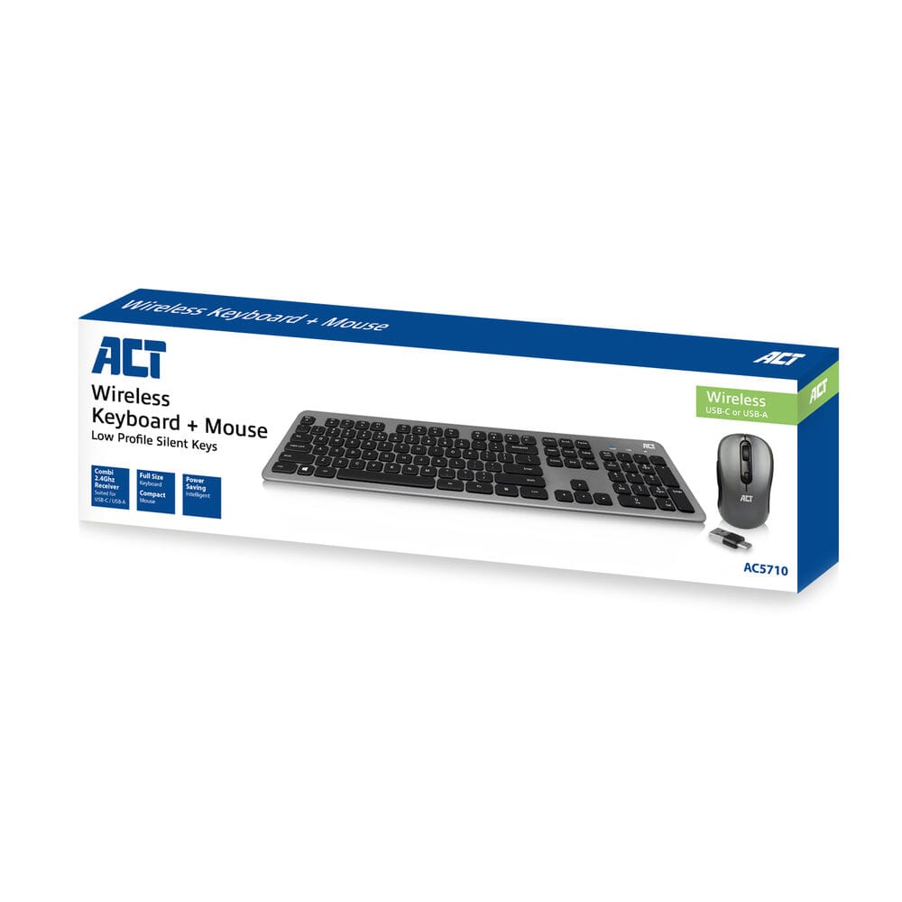 ACT Wireless Set com teclado e mouse (Layout Qwerty US)