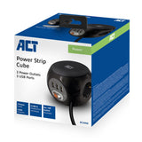 Act square power strip (pdu) with 3 sockets type f 1.5m
