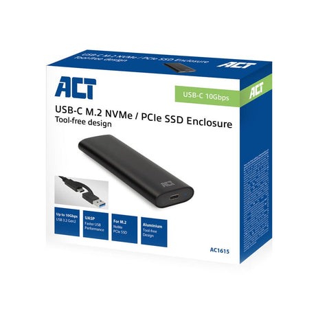 Obudowa Act USB-C m.2 nvme PCIe SSD, bez użycia narzędzi