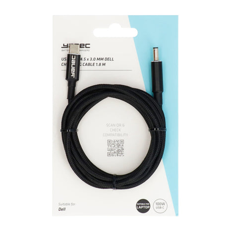 Yanec USB-C to 4.5 x 3.0 mm Dell charging cable 1.8m