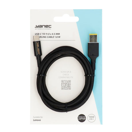 Yanec USB-C to 11.0 x 4.5 mm charging cable 1.8m