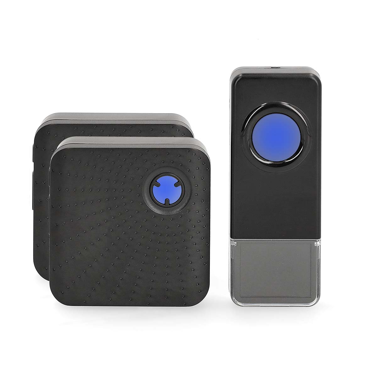Nedis wireless doorbell set | mains supply | 100 - 240 v ac 50 60 hz | 1x 23a 12v | volume: 110 db | signal range: 150 m | ip55 | adjustable volume | 58 melodies | 2 receivers | black - doorb310bk2