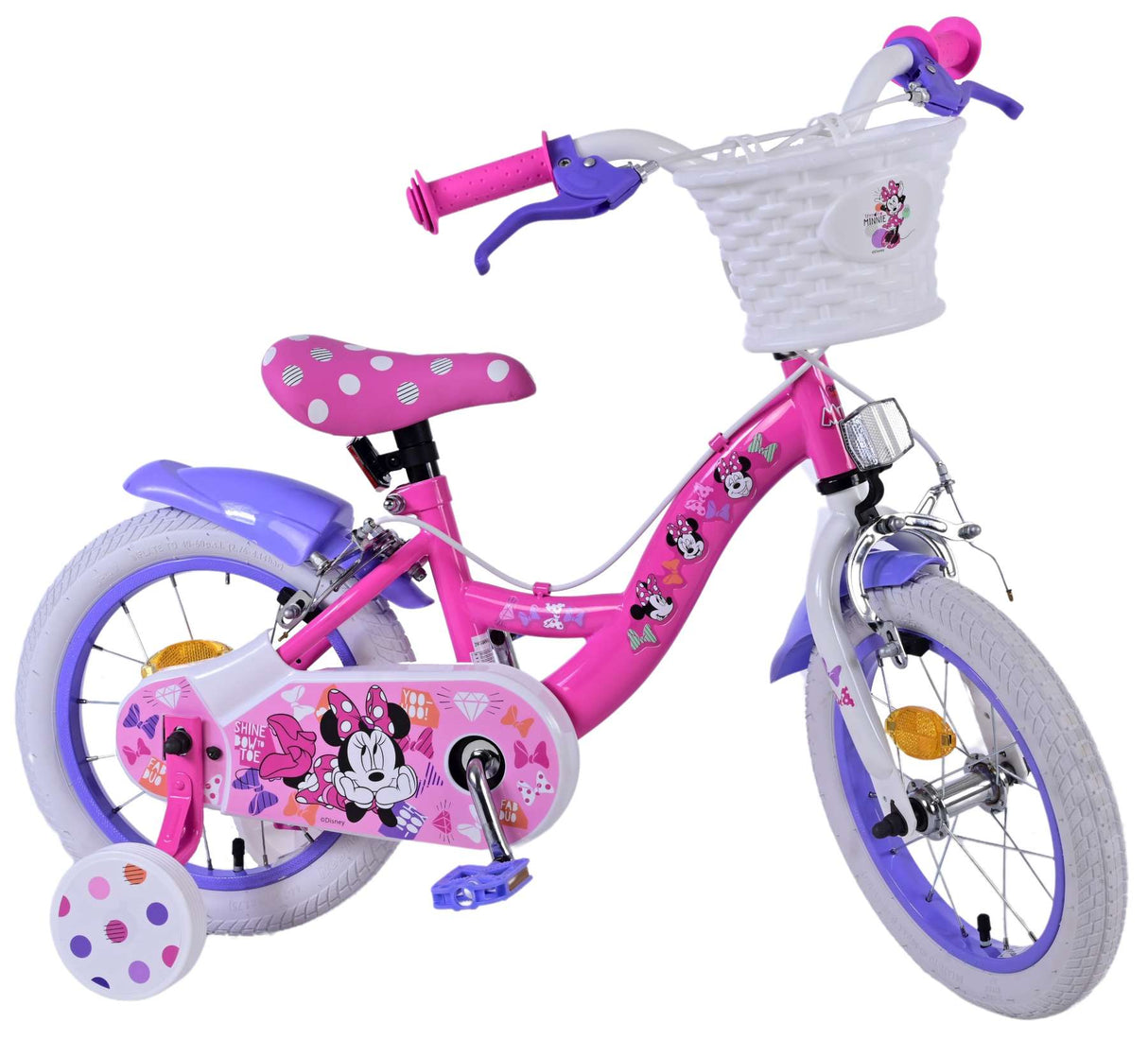 Disney Minnie Children's Bike Girls 14 tum rosa tvåhandbromsar