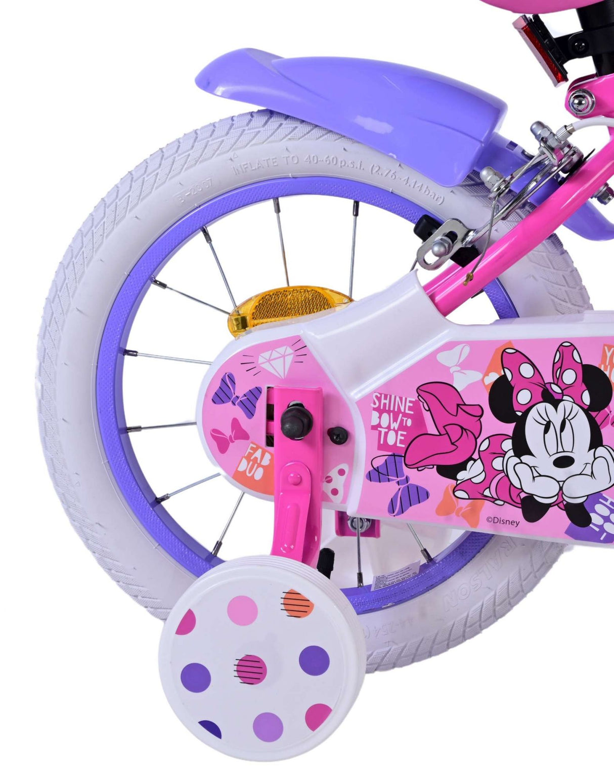 Disney Minnie Children's Bike Girls 14 tum rosa tvåhandbromsar