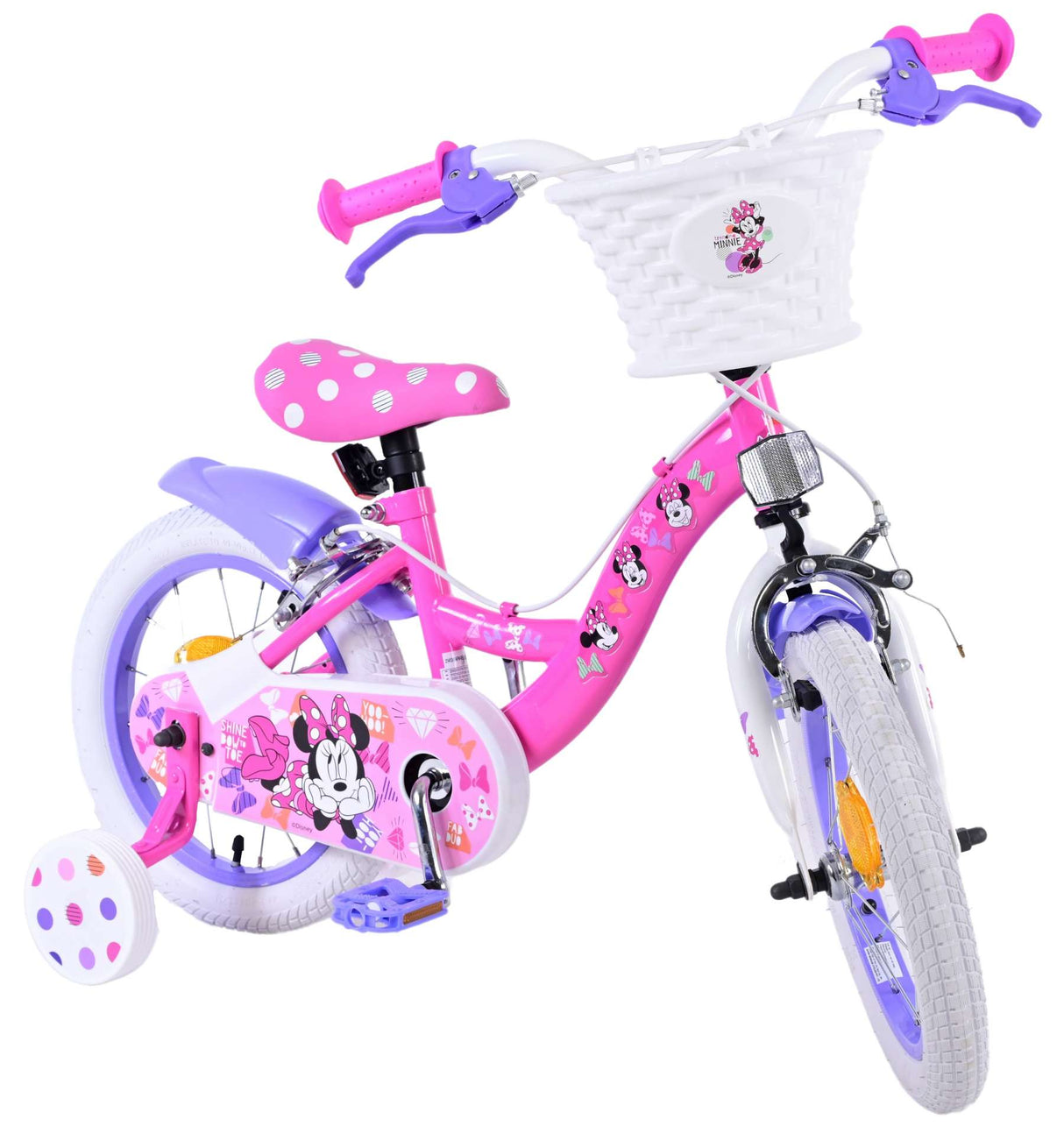 Disney Minnie Children's Bike Girls 14 tum rosa tvåhandbromsar