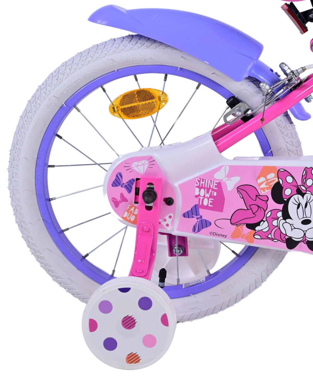 Disney Minnie Kanner Vëlo Meedercher 16 Zoll rosa zwee Handbremsen