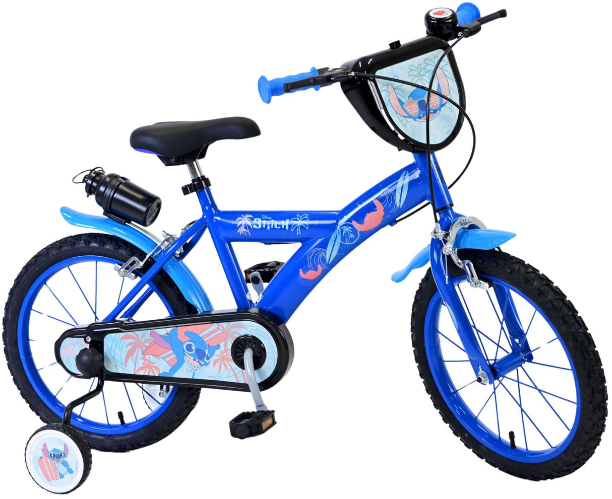 Stitch Stitch Children's Bike Boys 16 palcové modré dvě ruční brzdy