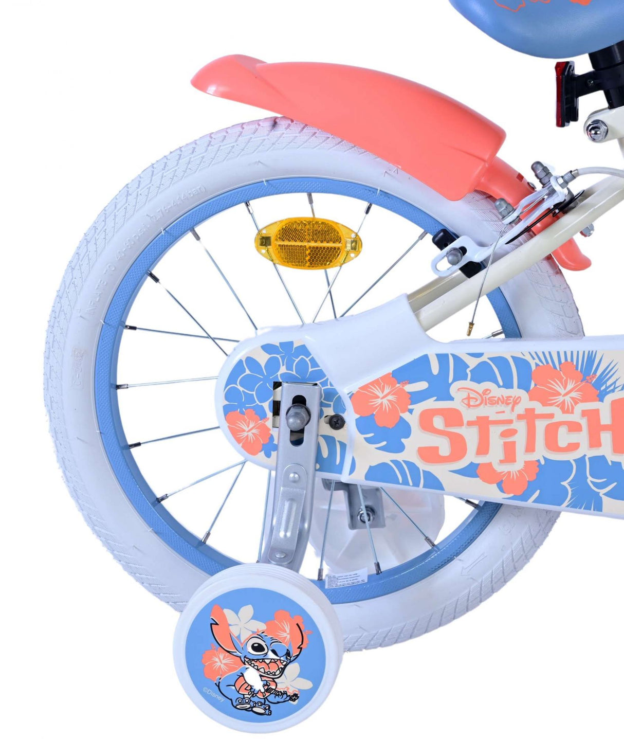 Stitch stitch children's bike girls 16 inch cream coral blue two hand brakes