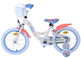 Sting Stitch Children's Bike Girls 16 Inch Cream Coral Blue Two Hand Brakes