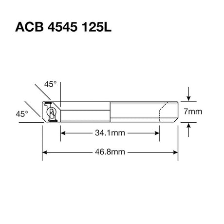 Enduro ložiska acb 4545 125l ss - 440c nerez (úhlový kontakt) - 34,1x46,8x7 (45x45°)