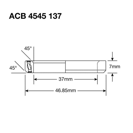 Enduro-lager acb 4545 137 ss - 440c rostfritt (vinkelkontakt) - 37x46,85x7 (45x45°)