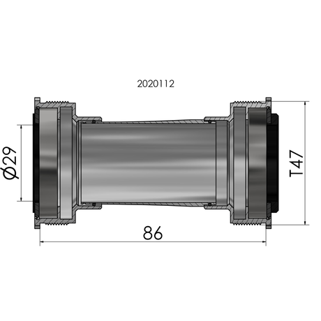 Plate Scoop elvedes Thread Fit T47 SRAM DUB interno 86 mm
