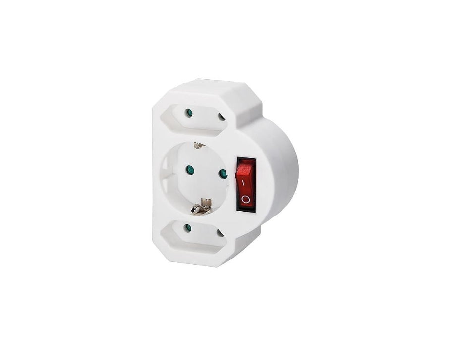 EGB distribution plug with switch 3 connections white