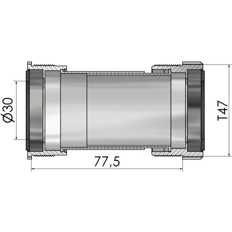 Elvedes bottom bracket thread fit T47A (Cervélo) for 30mm