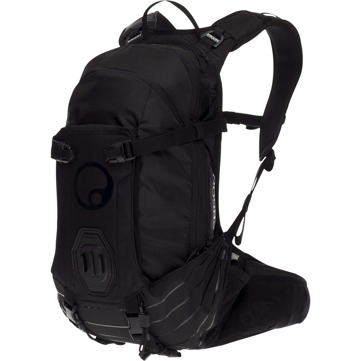 Ergon Ba2 Black - Compacta All -Mountain Mochila para cámaras de acción, sistema de transporte ajustable, capacidad de 10 litros