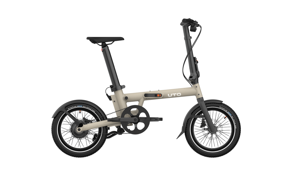 Uto elektresch Klapprad Pro16 V0 Uart Taupe