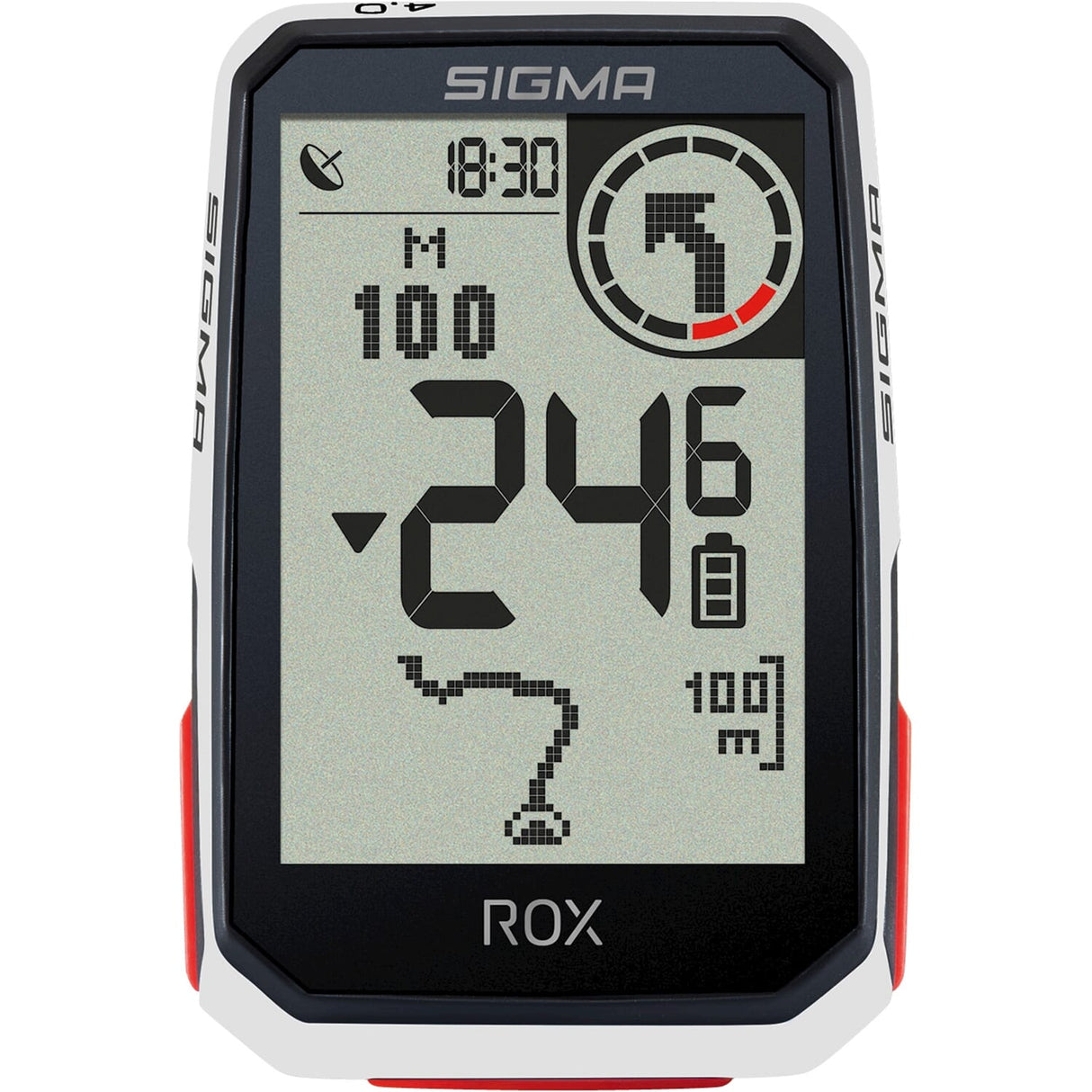 Sigma Rox 4.0 GPS SW White Standard Steering Holder + USB-C laddningskabel