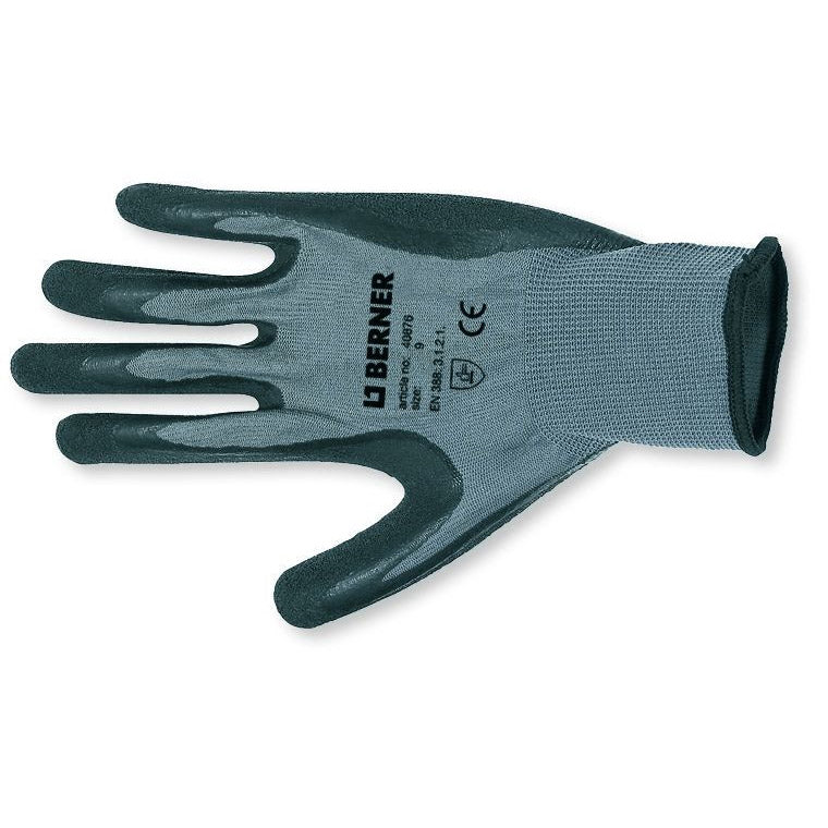 Bernese Work Glove B-Grip Latex Size 8 Cat.2 Black-Gray