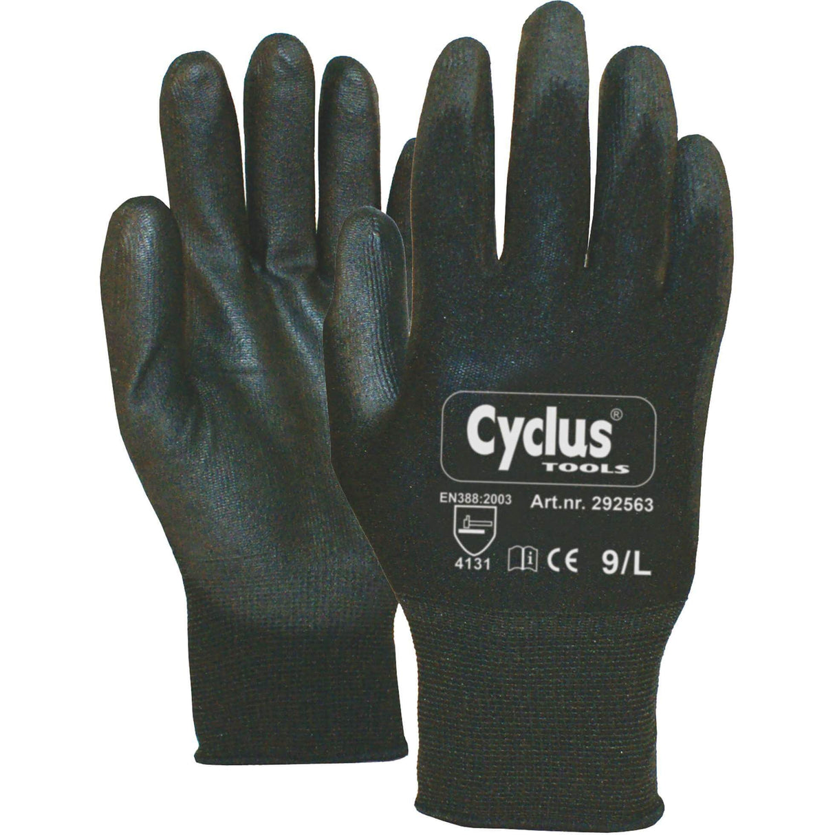 Gants de travail cycplus pu-flex l (9) noir