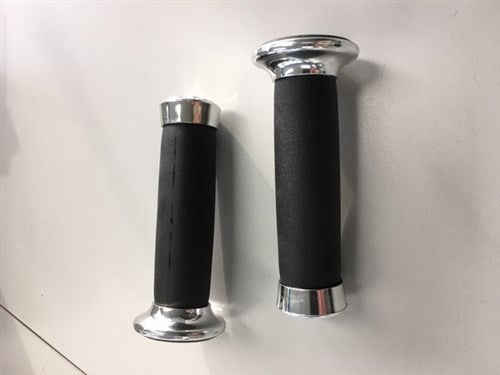 Polisport set of chopper handlebar grips, black chrome