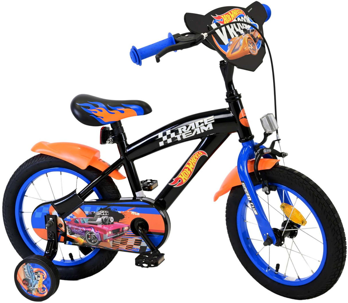 Hot Wheels Children's Bike Boys 14 tum Black Orange Blue