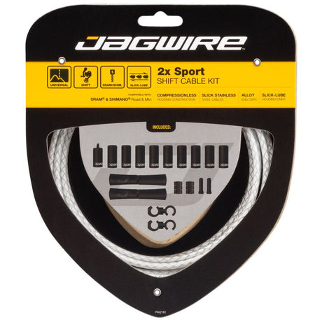 Zestaw przerzutek sportowych Jagwire 2x - pleciony biały