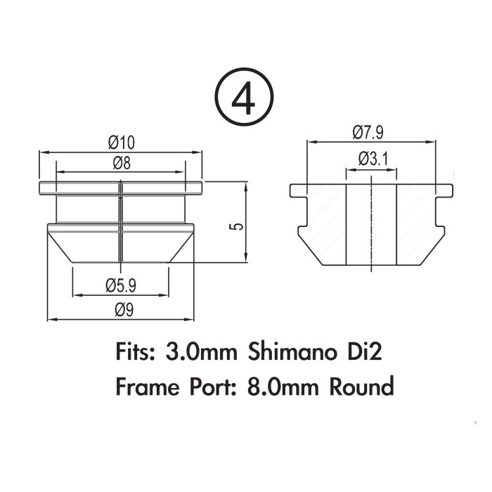 Jagwire Frame Plug Pack - 4mm Derailleurgehäuse (2mm Frame) (10 Stéck)