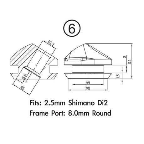 Pakiet zatyczek do ramy Jagwire - shimano ultegra di2 (rama 2mm) (10szt)
