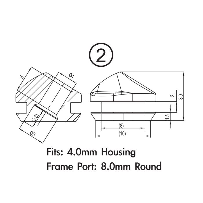 Jagwire frame plug pack - closed type (6 to 6.3mm frame) (10pcs)