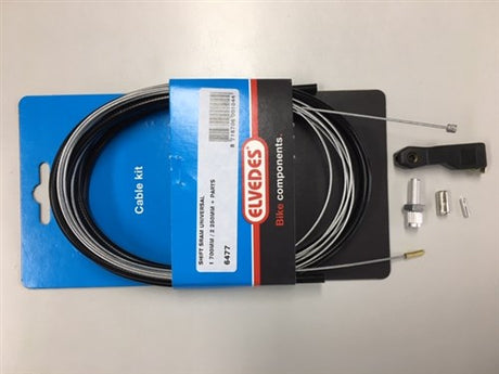 Elvedes SRAM universal gear cable set 1700 2250mm galvanized - black (on card)