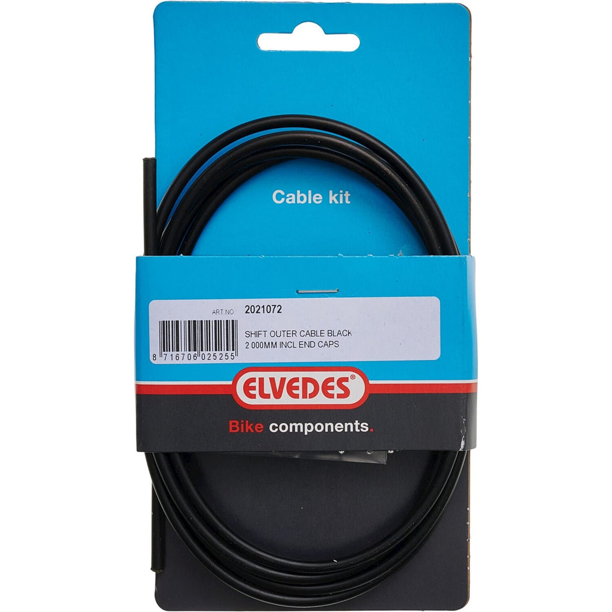 Elvedes Schakel Buitenk 5 mm 2m Black +2 Ferrules 2021072