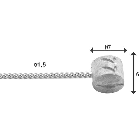 Elvedes Rem binnenkabel 2250mm T-nippel 6427RVS-49