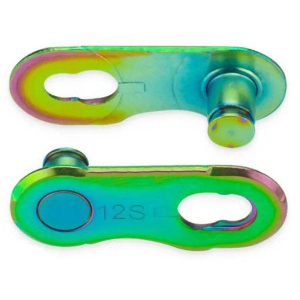 Kmc connecting link connector flatnr aurora green 2pcs card